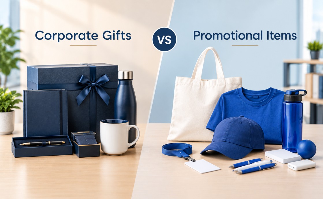  Comparison of corporate gifts and promotional items for business branding and gifting in Dubai.